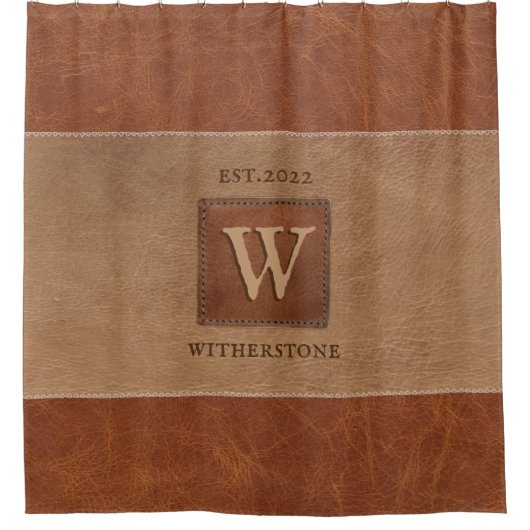 Blauwsteenband Chestnut Brown Douchegordijn (Voorkant)