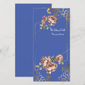 Blauwstraal van bloemige huwelijksgeschenk suggest bedankkaart (Voorkant / Achterkant)