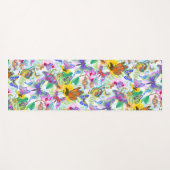 blauwtaarvliegen en bloemen yogamat (Voorkant (horizontaal))