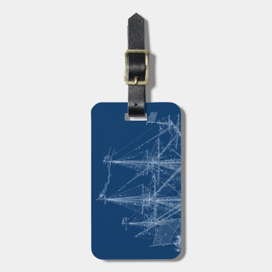 Blauwtallen die schepen verzorgen bagagelabel (Voorkant verticaal)