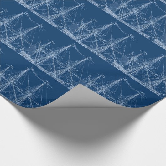 Blauwtallen die schepen verzorgen cadeaupapier (Hoek)