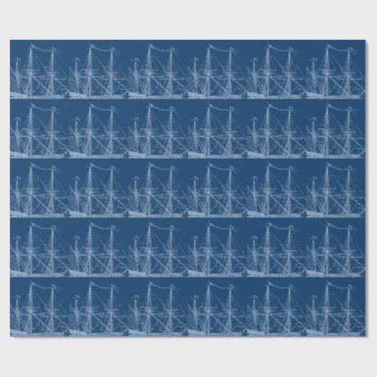 Blauwtallen die schepen verzorgen cadeaupapier (Vlak)