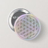 Blauwte des lebens / bloem | zilverpastell ronde button 5,7 cm (Voorkant /achterkant)