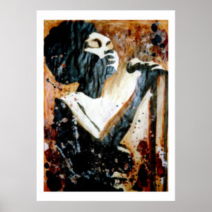 Blauwte in bruin groot Poster