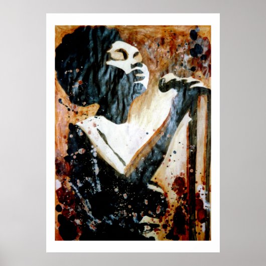 Blauwte in bruin groot Poster (Voorkant)