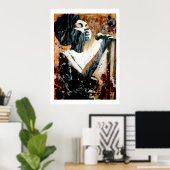 Blauwte in bruin groot Poster (Thuiskantoor)