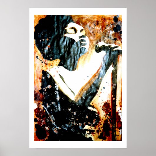 Blauwte in bruin Poster (Voorkant)