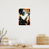 Blauwte in bruin Poster (Keuken)