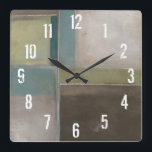 Blauwte in Dusk II Vierkante Klok<br><div class="desc">ThuisDécor</div>