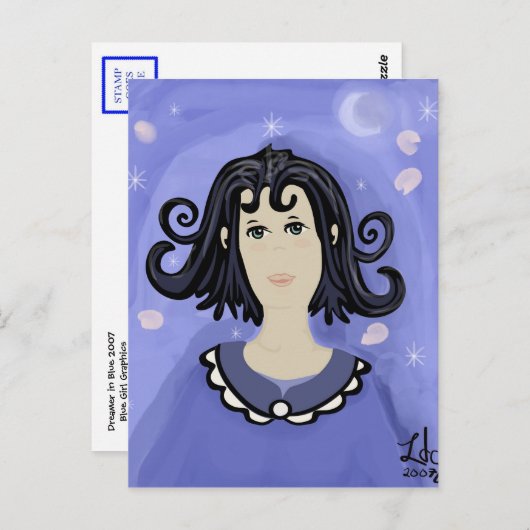 Blauwte in het Briefkaart Night (Voorkant / Achterkant)