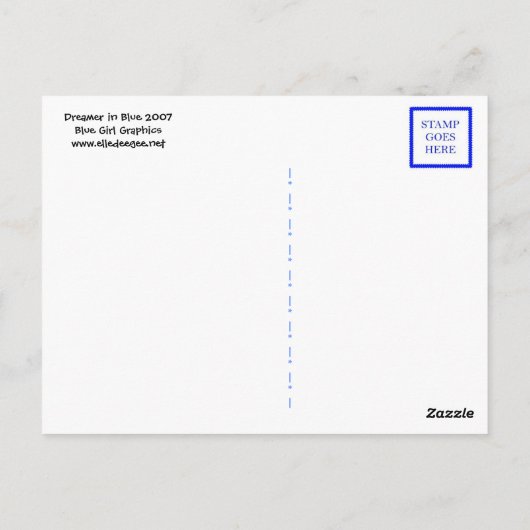 Blauwte in het Briefkaart Night (Achterkant)