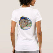 Blauwte op de stoep dames t-shirt met landstok (Achterkant)