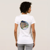 Blauwte op de stoep dames t-shirt met landstok (Achterkant volledig)