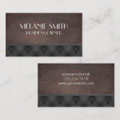 Blauwtextuurlederen sierstrip | Opgebouwd Visitekaartje (Voorkant / Achterkant)