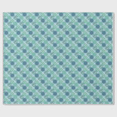 Blauwtinten balornamenten cadeaupapier (Vlak)