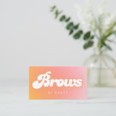Blauwtjes Groovy Retro Peach Visitekaartje (Staand voorkant)