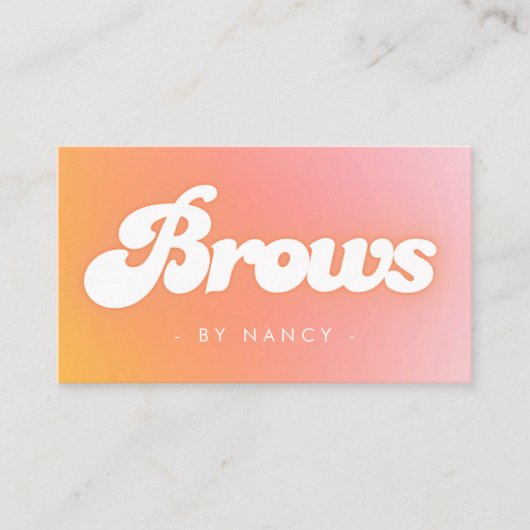 Blauwtjes Groovy Retro Peach Visitekaartje (Voorkant)