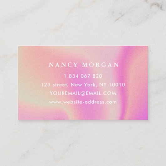 Blauwtjes Groovy Retro Pink Visitekaartje (Achterkant)