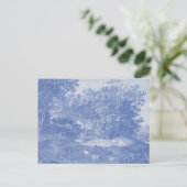 Blauwtoil de Jouy Frans Land Shabby Elegance Briefkaart (Staand voorkant)