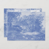 Blauwtoil de Jouy Frans Land Shabby Elegance Briefkaart (Voorkant / Achterkant)