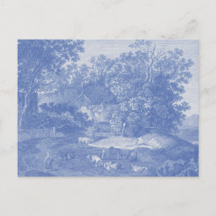 Blauwtoil de Jouy Frans Land Shabby Elegance Briefkaart