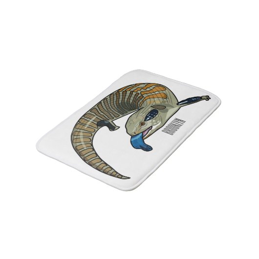 Blauwtongen cartoon illustratie badmat (Gekanteld)