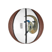 Blauwtongen cartoon illustratie basketbal (Verticaal)