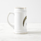 Blauwtongen cartoon illustratie bierpul (Links)