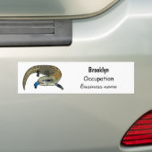 Blauwtongen cartoon illustratie bumpersticker (Op auto)