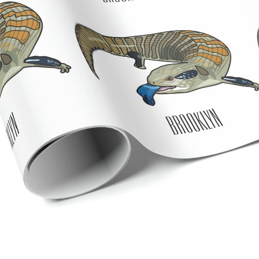 Blauwtongen cartoon illustratie cadeaupapier (Rol Hoek)