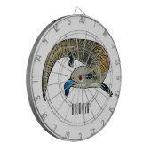 Blauwtongen cartoon illustratie dartbord (Voorkant Links)