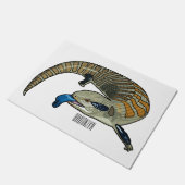 Blauwtongen cartoon illustratie deurmat (Schuin)