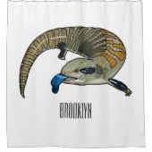 Blauwtongen cartoon illustratie douchegordijn (Voorkant)