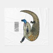 Blauwtongen cartoon illustratie fleece deken (Voorkant (Horizontaal))