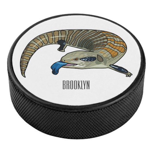Blauwtongen cartoon illustratie hockey puck (3/4)