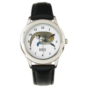 Blauwtongen cartoon illustratie horloge