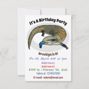 Blauwtongen cartoon illustratie kaart