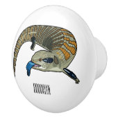 Blauwtongen cartoon illustratie keramische knop (Rechts)