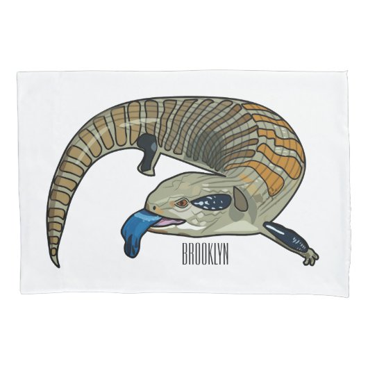 Blauwtongen cartoon illustratie kussensloop (Voorkant)