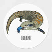 Blauwtongen cartoon illustratie labels (Design 1)