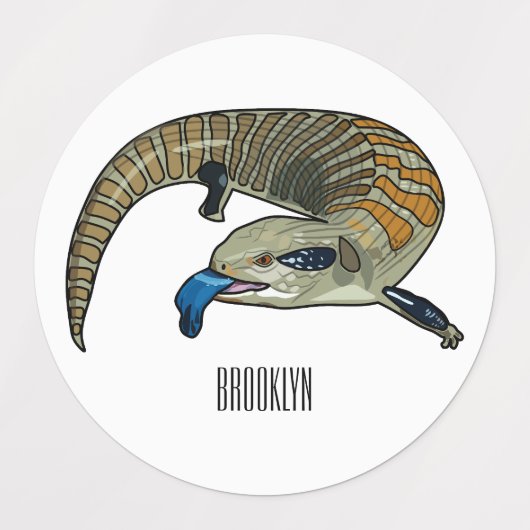 Blauwtongen cartoon illustratie labels (Design 1)