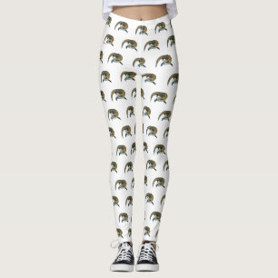 Blauwtongen cartoon illustratie leggings