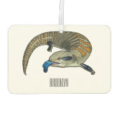 Blauwtongen cartoon illustratie luchtverfrisser (Achterkant)