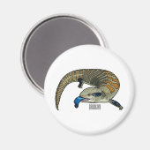 Blauwtongen cartoon illustratie magneet (Voorkant / Achterkant)