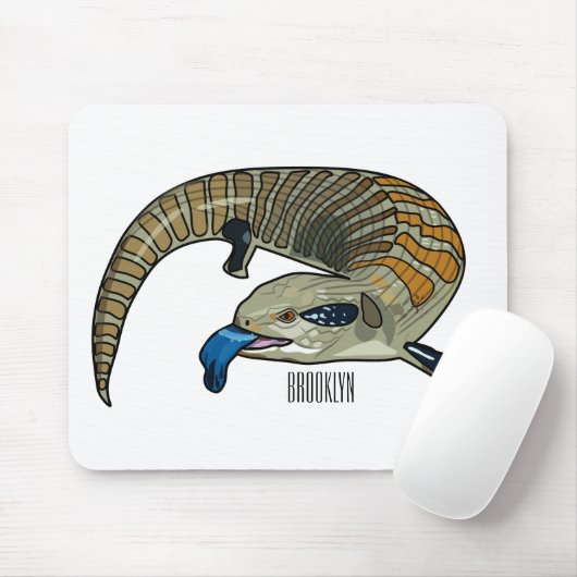 Blauwtongen cartoon illustratie muismat (Met muis)