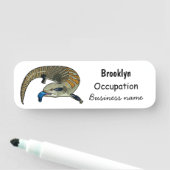 Blauwtongen cartoon illustratie naamplaatje (In situ)