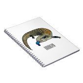 Blauwtongen cartoon illustratie notitieboek (Rechterzijde)