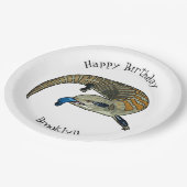 Blauwtongen cartoon illustratie papieren bordje (Gekanteld)