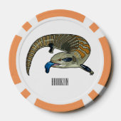 Blauwtongen cartoon illustratie poker chips (Achterkant)