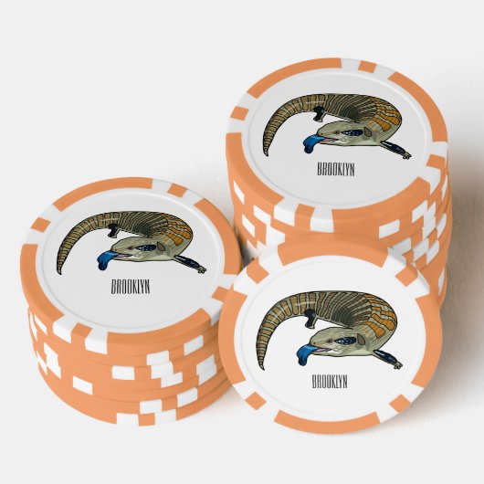 Blauwtongen cartoon illustratie poker chips (Opstapeling)
